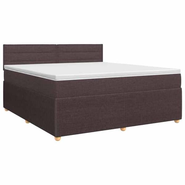 Maison Exclusive - Boxspring säng med madrass Mörkbrun 180 x 200 cm Tyg