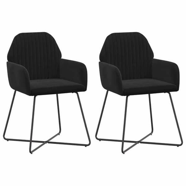 Maison Exclusive - Matstolar 2 st Sammet Svart 55 x 50 x 84 cm