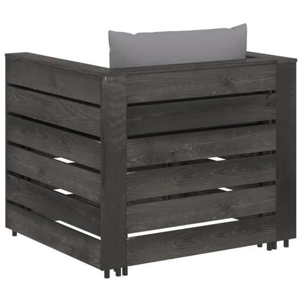 Maison Exclusive - Havegruppe 2 stk med puder, grå imprægneret træ Grå (trä impregnerat med grå)