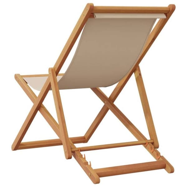 Maison Exclusive - Fällbara stolar 2 delar Beige tyg och massivt trä beige