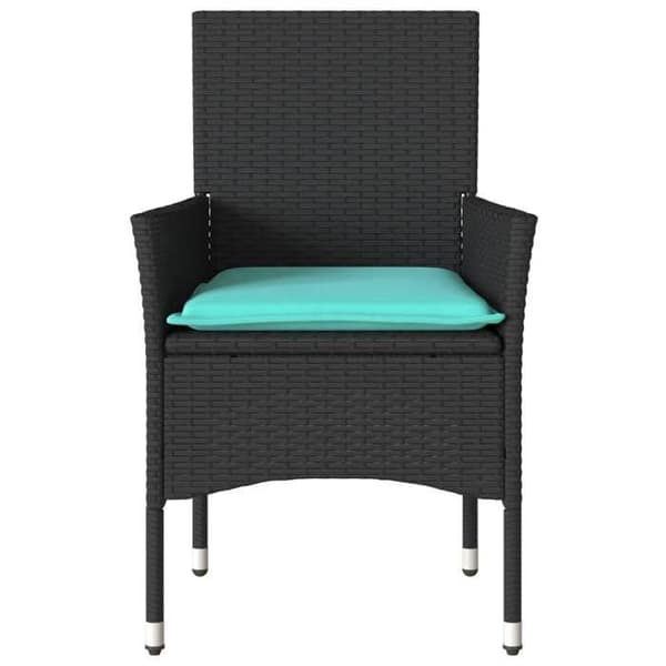 Maison Exclusive - Trädgårdsstolar med kuddar, set om 2, svart flätad resin
