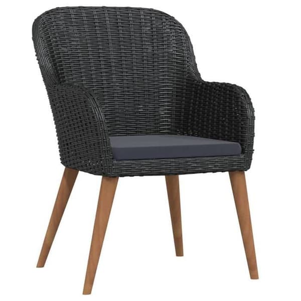 Maison Exclusive - Havemøbler sæt med puder 7 stk Sort