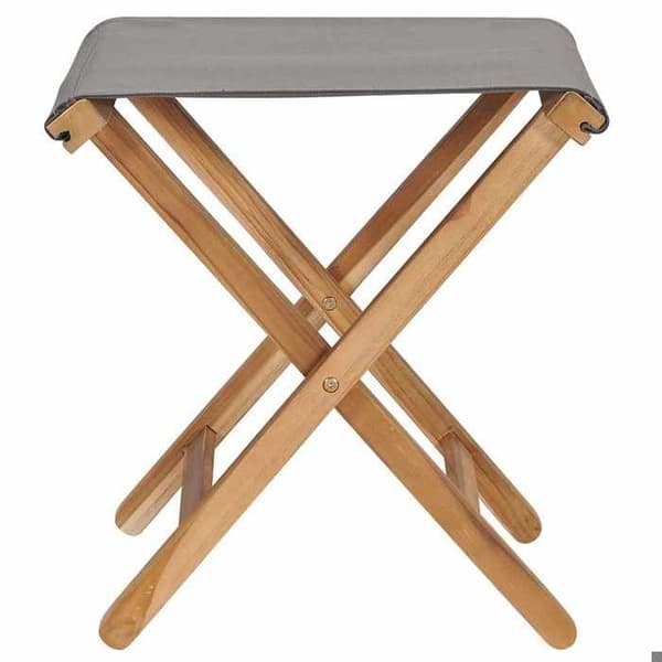 Maison Exclusive - Fällbara stolar set om 2 i solid teak och mörkgrått tyg