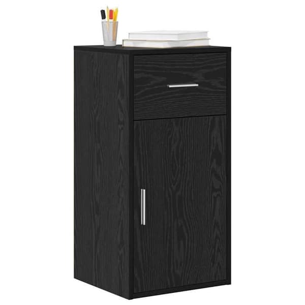 Maison Exclusive - Buffé med låda Ek svart 38 x 34 x 75 cm