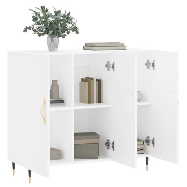 Maison Exclusive - Buffé vit 90x34x80 cm ingenjörsträ