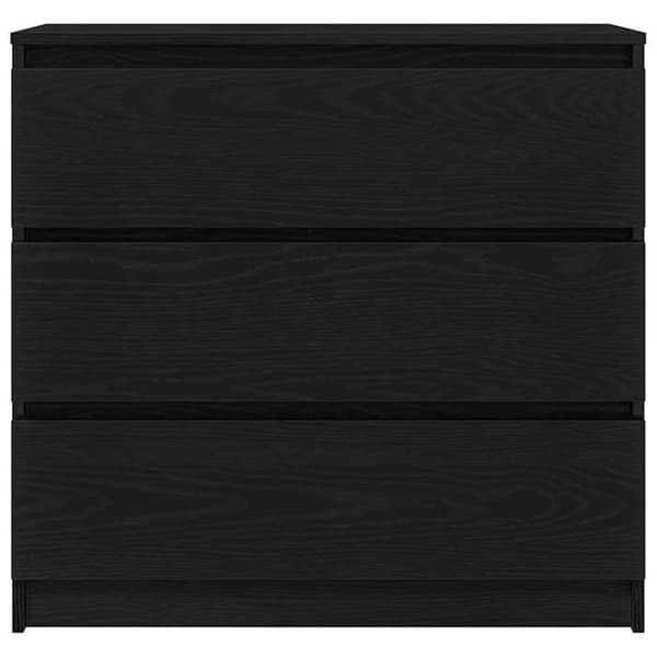 Maison Exclusive - Buffé ek svart 80x35x76 cm ingenjörsträ