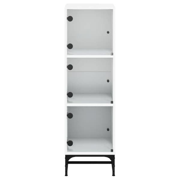 Maison Exclusive - Buffet med hvide glasdøre 35x37x120 cm Vit