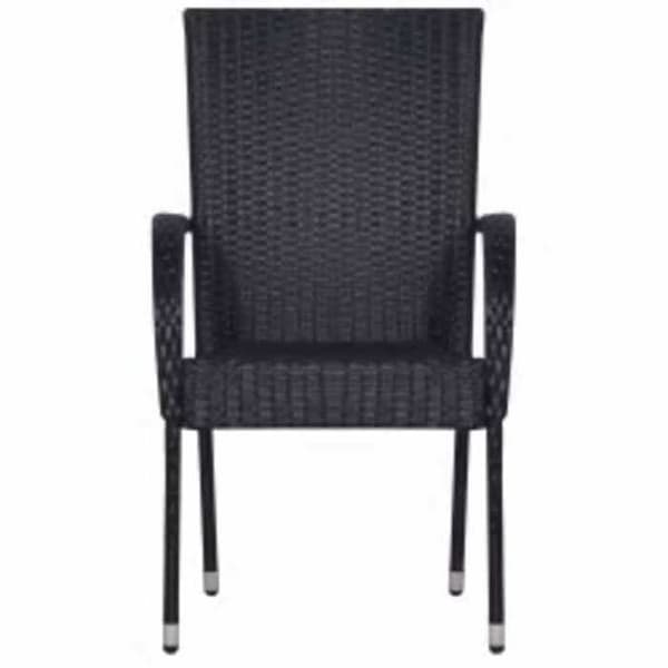 Maison Exclusive - 3 osan musta puutarhakalustesarja