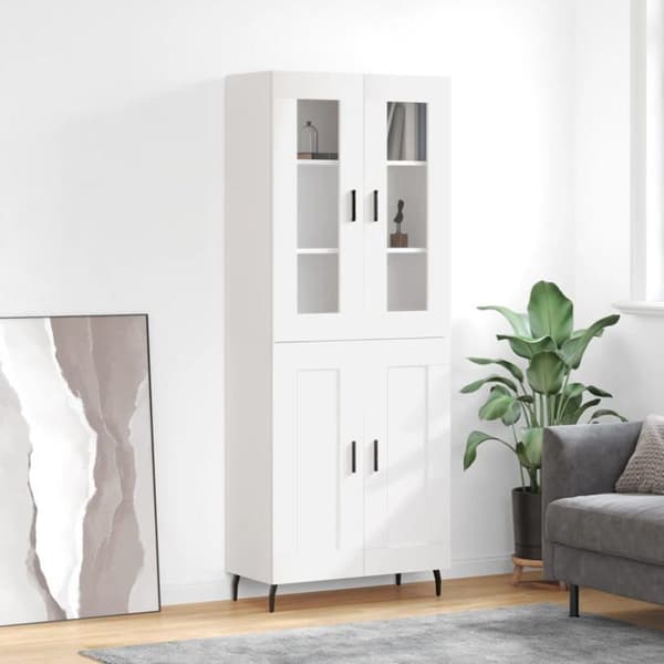 Maison Exclusive - Buffé hög Vit 69,5x34x180 cm Ingenjörsträ