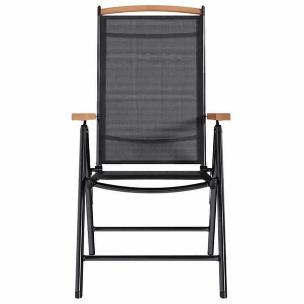 Maison Exclusive - Fällbara stolar 2 stycken Aluminium och Textilène Svart Svart