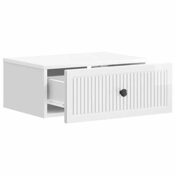 Maison Exclusive - Sängbord Vit glansig 49 x 34,5 x 20 cm Strålande vit