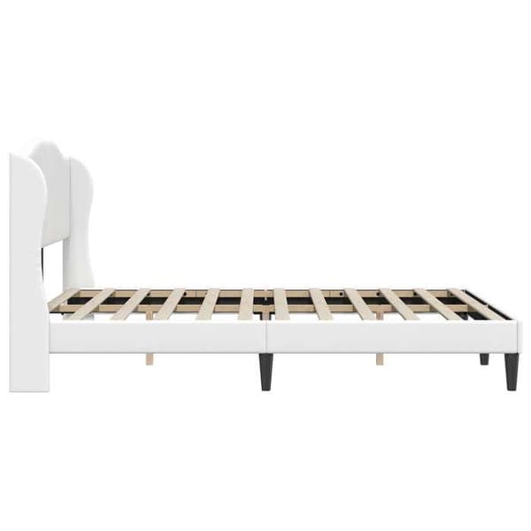 Sengestel - EKSKLUSIV HUS - 120 x 200 cm - Hovedgærde i kunstlæder - Hvid - Lamelseng Vit