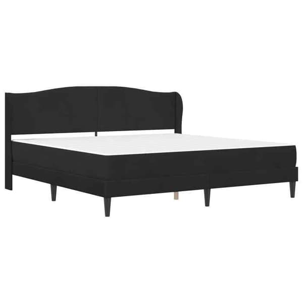 Maison Exclusive - Sängram med sänggavel Svart 180 x 200 cm Sammet