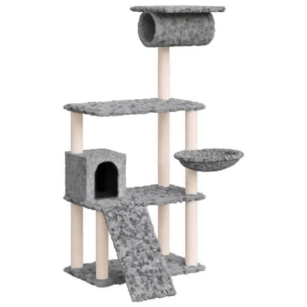 Maison Exclusive - Kattträd med sisal klöstrumpor Ljusgrå 131 cm Ljusgrått