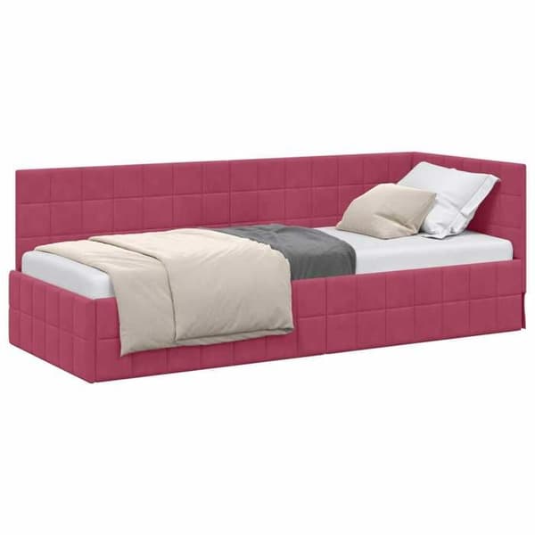 Maison Exclusive - Hjørnesengramme Bordeaux 80 cm x 200 cm Velour