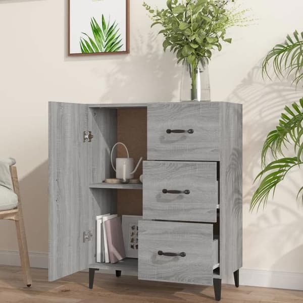 Maison Exclusive - Buffé Sonoma Grå 69,5x34x90 cm Ingenjörsträ sonoma grå