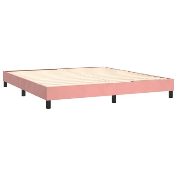 Maison Exclusive - Sängram med ribbor rosa 180x200 cm sammet rosa