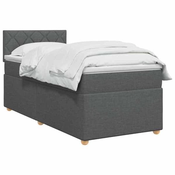 Ljus sängbotten - MAISON EXCLUSIVE - 100 x 200 cm - Mörkgrå - Tyg - LED USB Mörkgrå