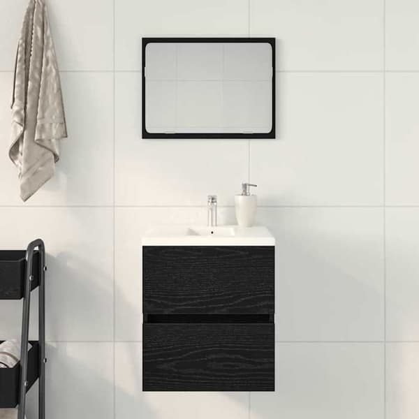 Maison Exclusive - Badeværelses underskabs møbel i sort eg 41 x 38,5 x 45 cm ingeniørtræ