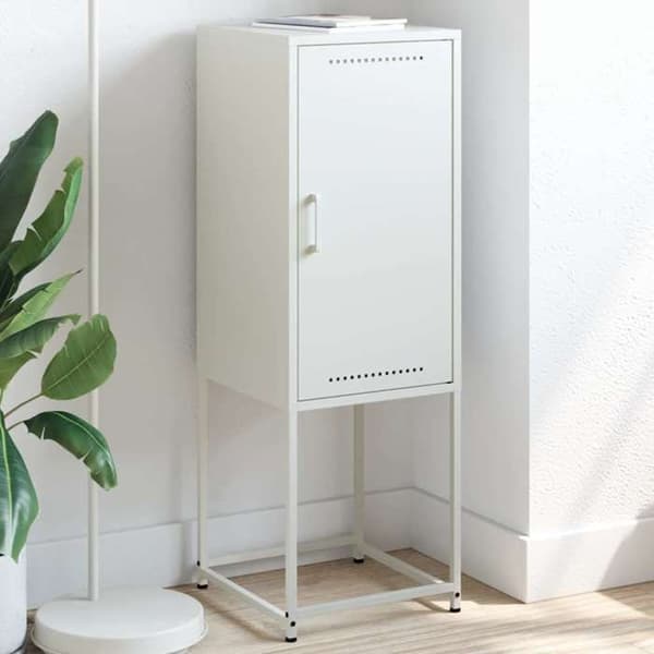 Maison Exclusive - Hvid høj buffet 36x39x107 cm stål Vit