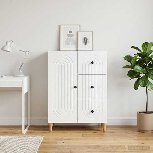Maison Exclusive - Buffet Hvid 66 x 34,5 x 90 cm Ingeniørtræ
