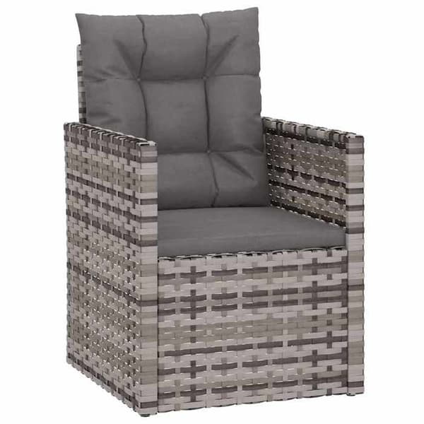 Maison Exclusive - Utomhusmöbler 4 delar med kuddar Flätad resin Grå