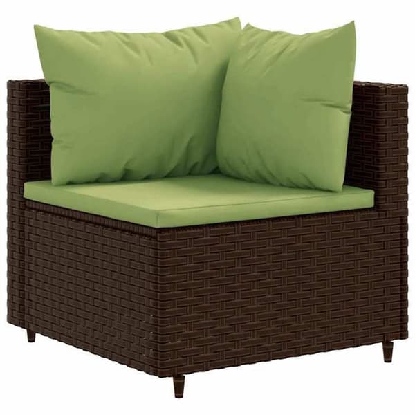 Maison Exclusive - Trädgårdsmöbler med kuddar 7 delar brun flätad resin