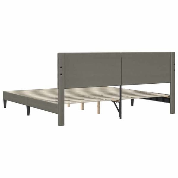 Sengestel - EKSKLUSIV HUS - Moderne Sengestel - Lys grå - 180 x 200 cm - Fløjl Ljusgrått