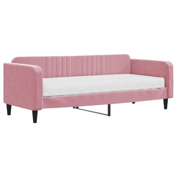 Maison Exclusive - Dagbädd med rosa madrass 90x200 cm sammet Ros