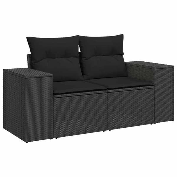 Maison Exclusive - 8-osainen puutarhakalustesarja 7-hengen musta