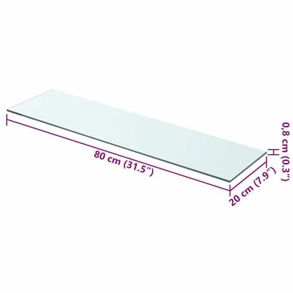 Maison Exclusive - Hyllpaneler 2 st Glas Transparent 80 x 20 cm Transparent