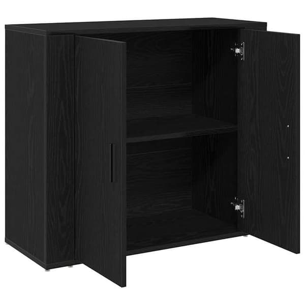 Maison Exclusive - Buffet Sort egetræ 80 x 33 x 70 cm Ingeniørtræ