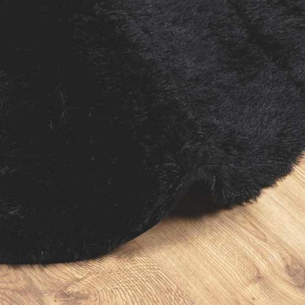 Maison Exclusive - NAVARRA musta pitkäkarvainen shaggy-matto 200x200 cm polyesteri
