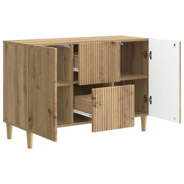 Maison Exclusive - Buffet i håndlavet egetræ 89 x 34,5 x 60 cm Ingeniørtræ