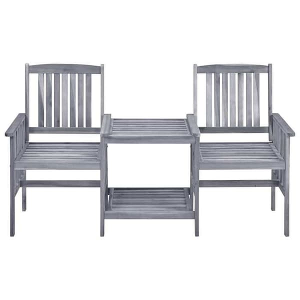 Maison Exclusive - Trädgårdsstolar med tebord och kuddar i solid akacia