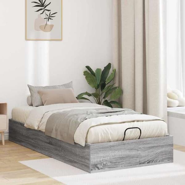 Sengestel ottoman - MAISON EXCLUSIVE - Sonoma - Grå - 80,5 x 200 cm - Gasløftmekanisme grå