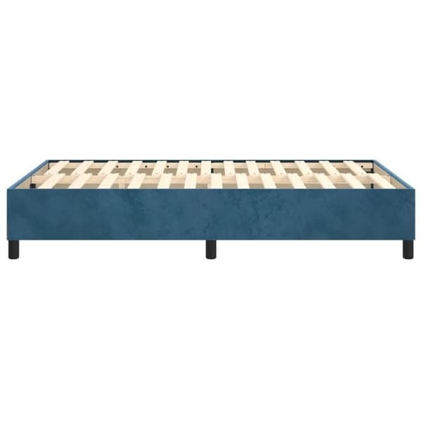 Maison Exclusive - Sängram med mörkblå lameller 120x200 cm sammet mörkblå