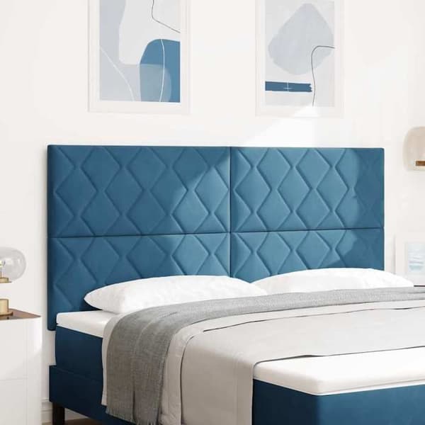Maison Exclusive - Hovedgærde LED Mørkeblå 180 cm Velour
