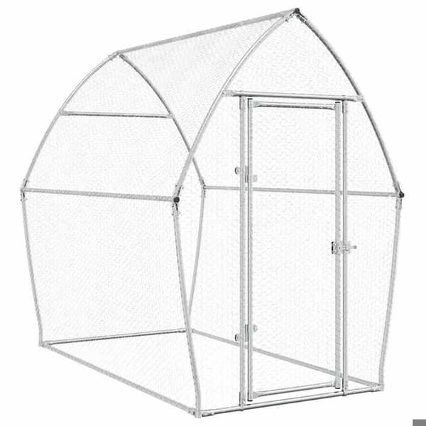 Burar & hönshus - Maison Exclusive - Galvaniserat stål - 200×105×182 cm - Låsbart dörr Silver