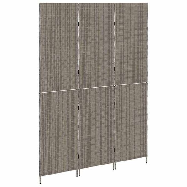 Paravent - EXKLUSIVT HEM - 146 x 180 cm - Polyrotin - Matt grå - Fällbar Grå