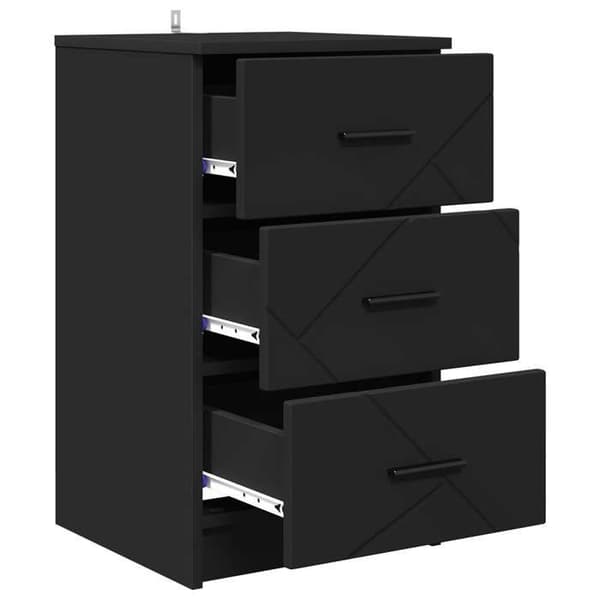 Maison Exclusive - Natbord Sort 38 x 38 x 66 cm Ingeniørtræ