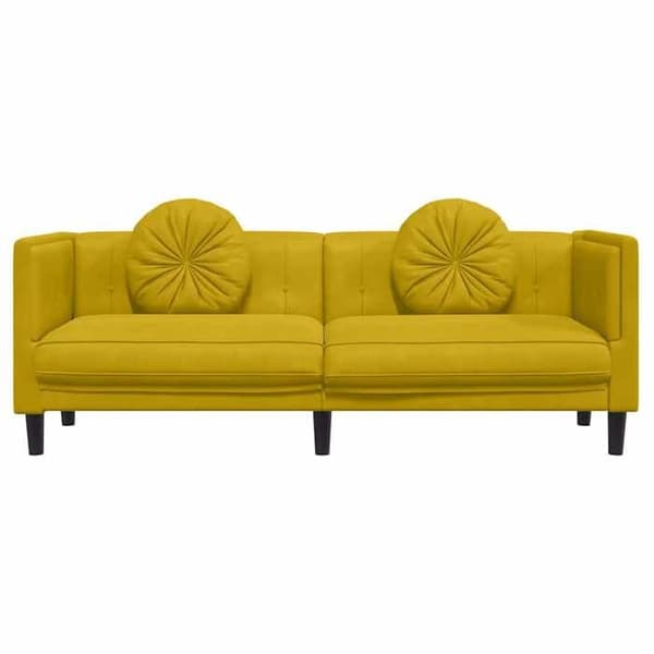 Maison Exclusive - Sofa med puder 3 pladser gul fløjl