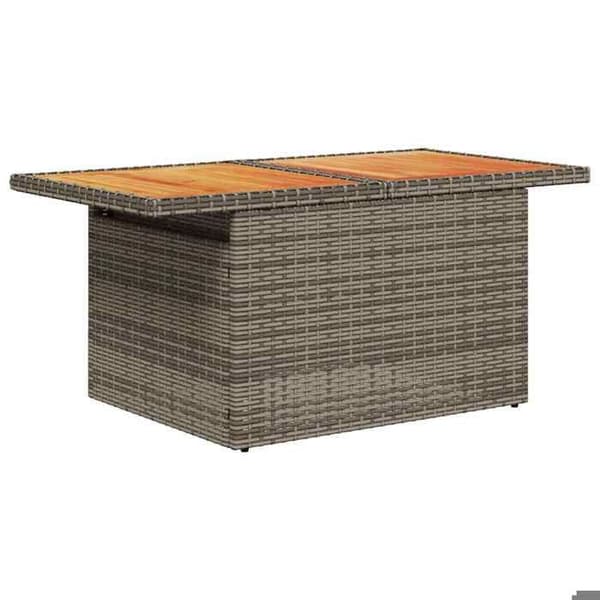 Maison Exclusive - Trädgårdsmöbler med kuddar 10 delar grå flätad resin akacia