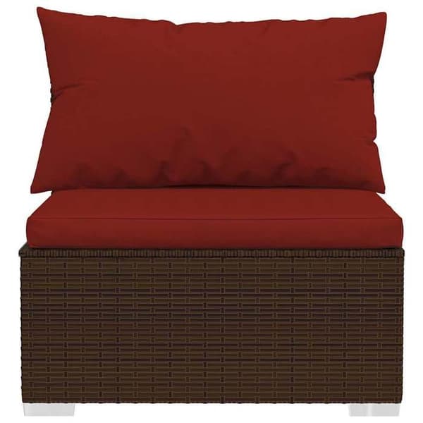 Maison Exclusive - Soffa 3 platser med kuddar Brun Flätad resin
