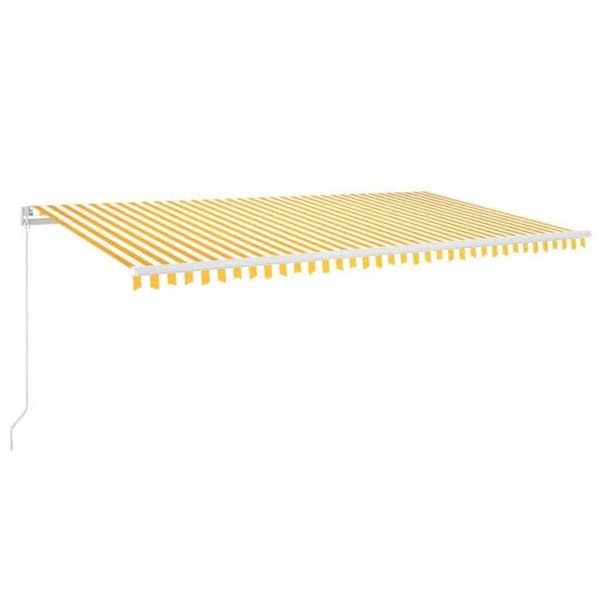Maison Exclusive - Manuell markis med solenergi LED 6 x 3 m gul och vit