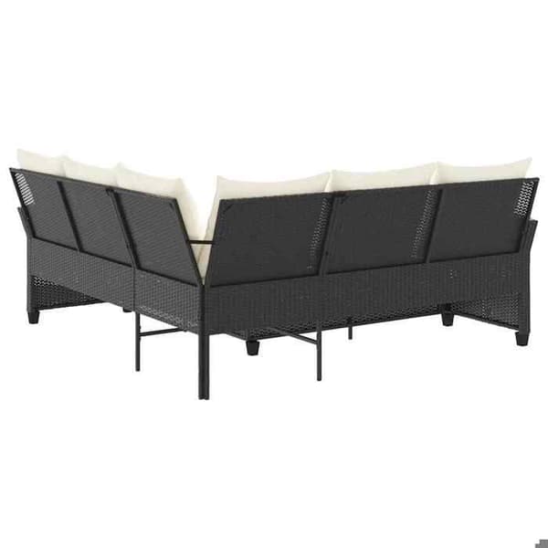 Maison Exclusive - L-formede sofaer med sorte puder i flettet harpik