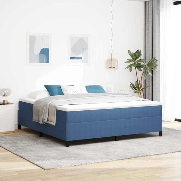 Maison Exclusive - Blå lamel-seng 180 x 200 cm i fløjl