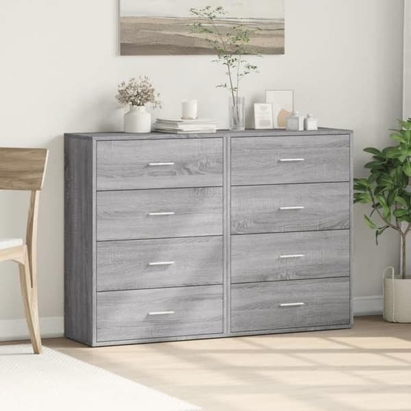 Maison Exclusive - Bufféer 2 st sonoma grå 60x31x84 cm ingenjörsträ
