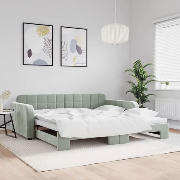 Maison Exclusive - Sovesofa med udtræk uden madras lys grå 100x200 cm