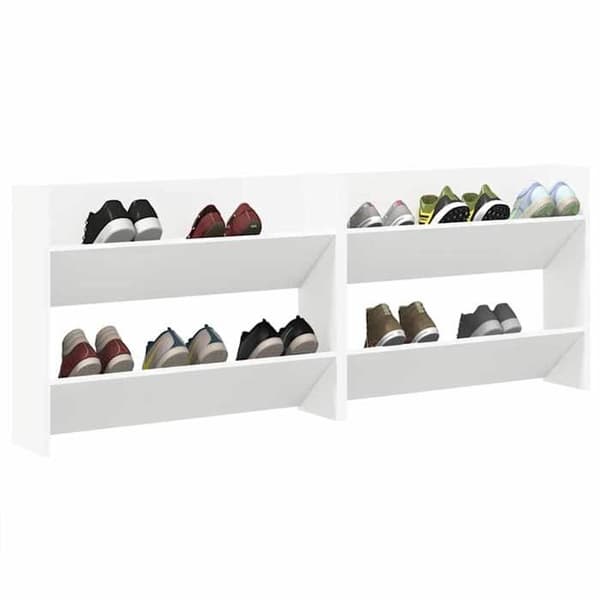 Maison Exclusive - Väggmonterade skåp för skor 2 st Vit 80x18x60 cm Agglomerat Vit